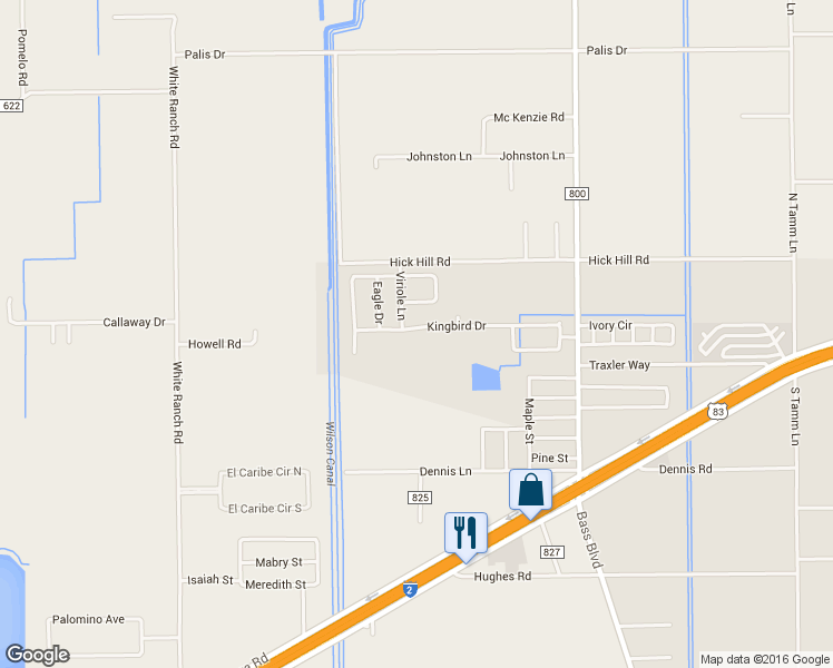 map of restaurants, bars, coffee shops, grocery stores, and more near 9737 Kingbird Dr in Harlingen