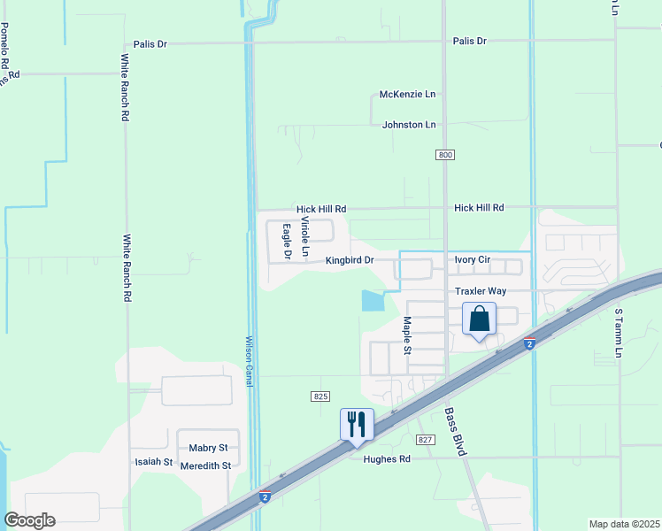 map of restaurants, bars, coffee shops, grocery stores, and more near 9737 Kingbird Dr in Harlingen