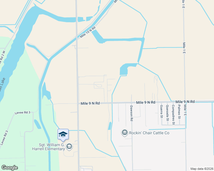 map of restaurants, bars, coffee shops, grocery stores, and more near 11091 Central Avenue in Mercedes