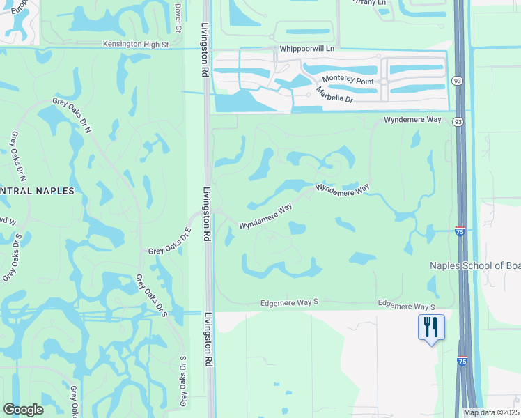 map of restaurants, bars, coffee shops, grocery stores, and more near 200 Wyndemere Way in Naples