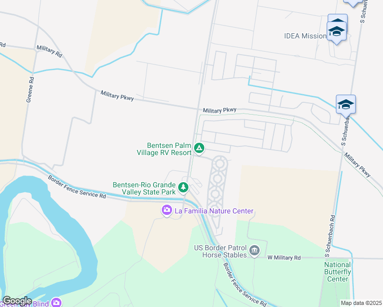 map of restaurants, bars, coffee shops, grocery stores, and more near 2800 South Bentsen Palm Drive in Mission
