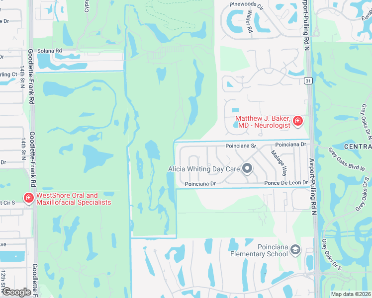 map of restaurants, bars, coffee shops, grocery stores, and more near 2250 Poinciana Street in Naples