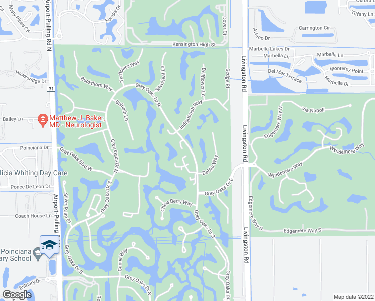 map of restaurants, bars, coffee shops, grocery stores, and more near 2622 Trillium Way in Naples