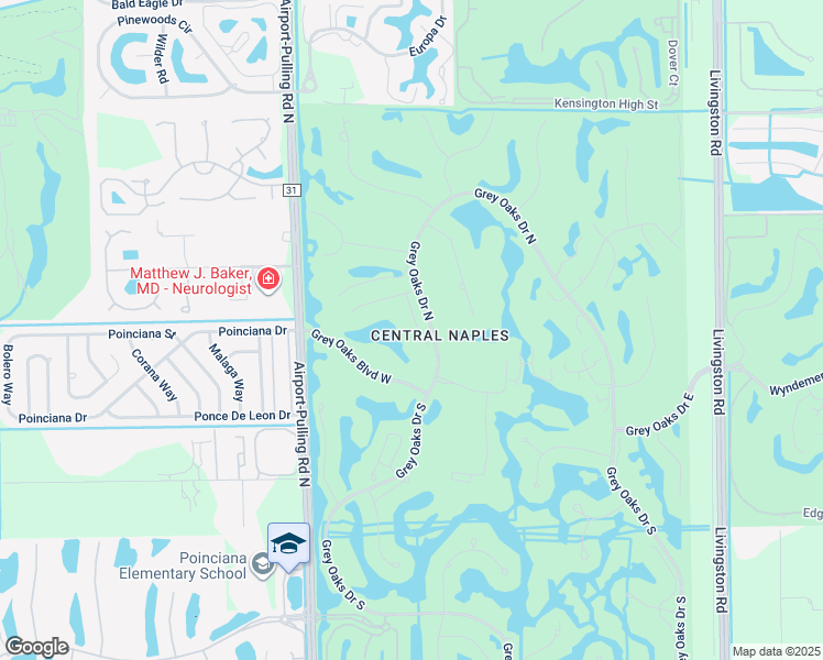 map of restaurants, bars, coffee shops, grocery stores, and more near 2418 Chicory Lane in Naples