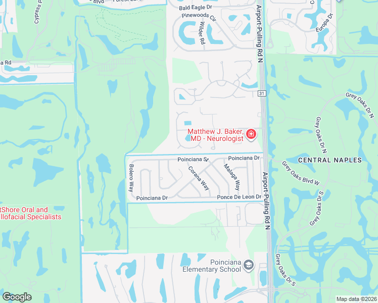 map of restaurants, bars, coffee shops, grocery stores, and more near 2867 Coco Lakes Drive in Naples