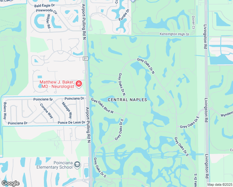 map of restaurants, bars, coffee shops, grocery stores, and more near 2418 Chicory Lane in Naples