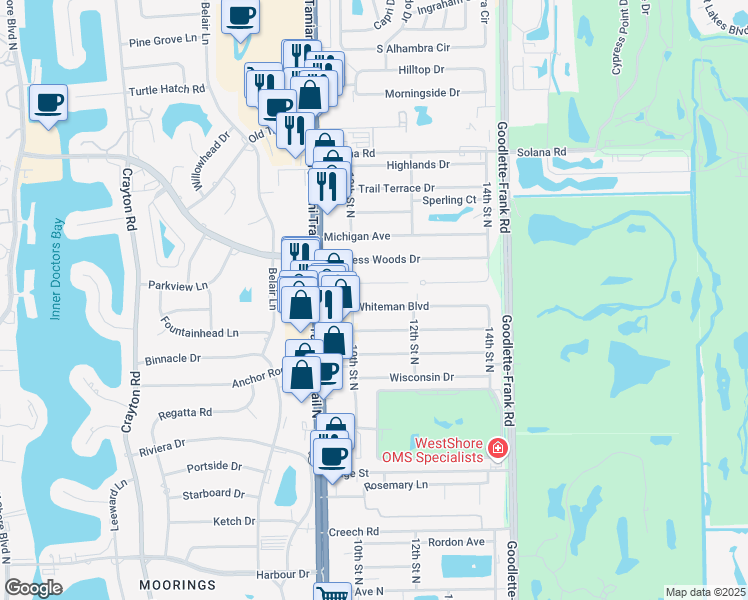 map of restaurants, bars, coffee shops, grocery stores, and more near 1028 Hollygate Lane in Naples