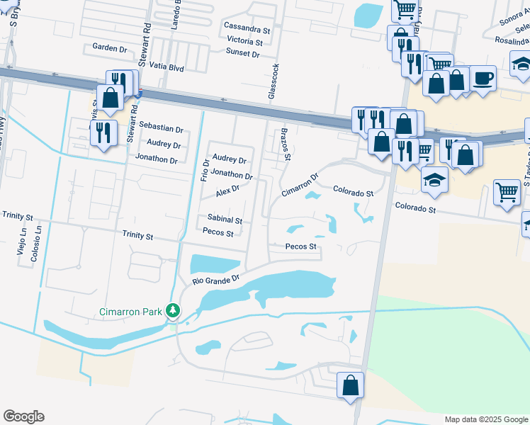map of restaurants, bars, coffee shops, grocery stores, and more near 1115 Rio Balsas in Mission