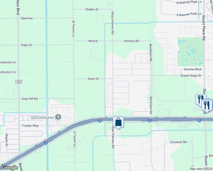 map of restaurants, bars, coffee shops, grocery stores, and more near 159 Goldenrod Lane in Harlingen