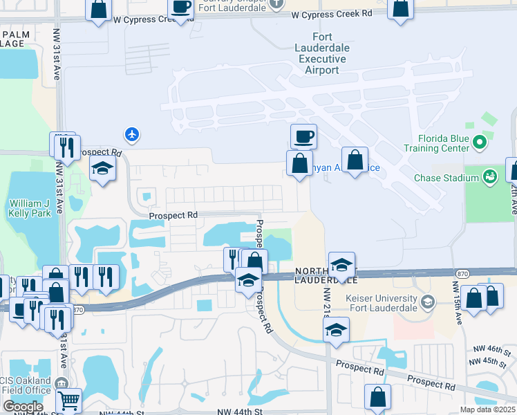 map of restaurants, bars, coffee shops, grocery stores, and more near 2391 Northwest 52nd Court in Fort Lauderdale