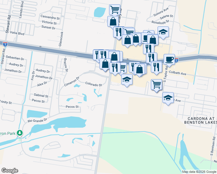 map of restaurants, bars, coffee shops, grocery stores, and more near 907 South Shary Road in Mission