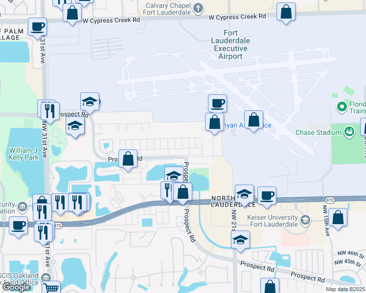 map of restaurants, bars, coffee shops, grocery stores, and more near 2310 Northwest 55th Street in Fort Lauderdale