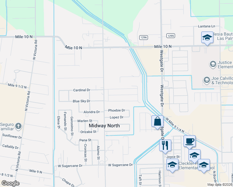 map of restaurants, bars, coffee shops, grocery stores, and more near 2214 Phoebie Drive in Weslaco