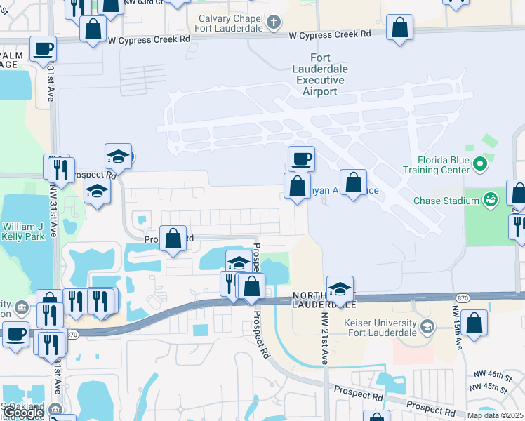 map of restaurants, bars, coffee shops, grocery stores, and more near 2310 Northwest 55th Street in Fort Lauderdale