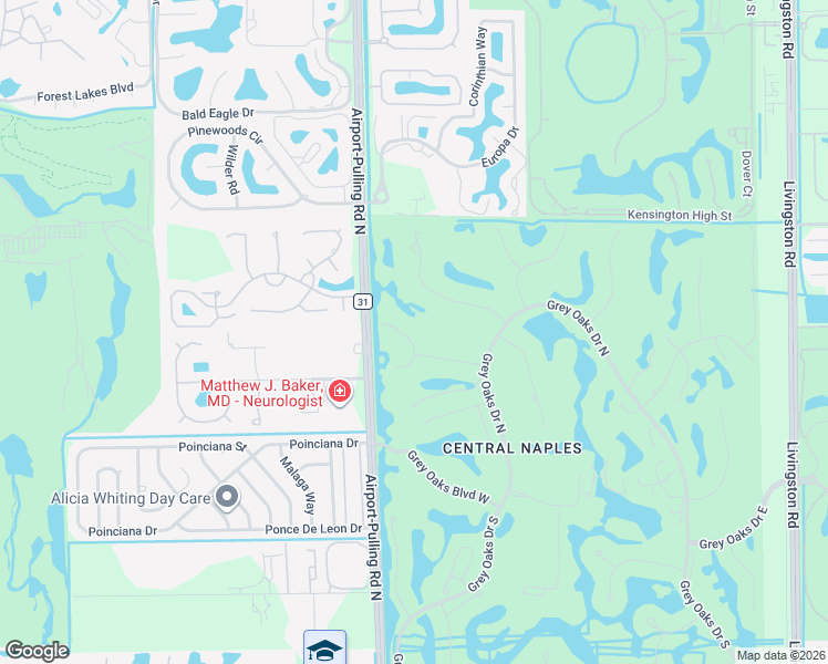 map of restaurants, bars, coffee shops, grocery stores, and more near 2520 Day Lily Place in Naples