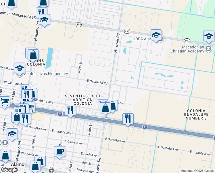 map of restaurants, bars, coffee shops, grocery stores, and more near 441 Belinda Drive in Alamo