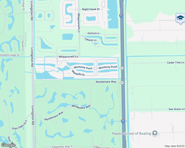 map of restaurants, bars, coffee shops, grocery stores, and more near 6545 Marbella Drive in Naples