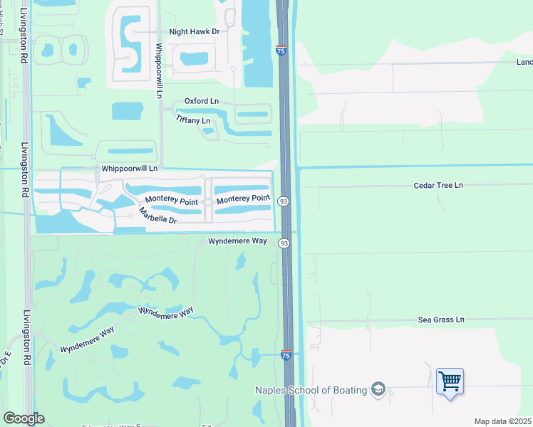 map of restaurants, bars, coffee shops, grocery stores, and more near 6653 Marbella Drive in Naples
