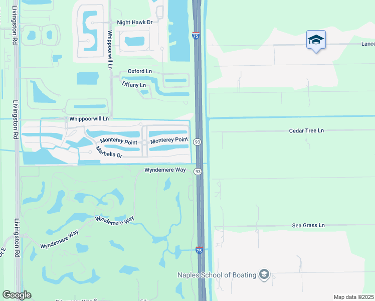 map of restaurants, bars, coffee shops, grocery stores, and more near 6653 Marbella Drive in Naples