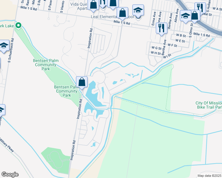 map of restaurants, bars, coffee shops, grocery stores, and more near 5 Oasis Drive in Mission