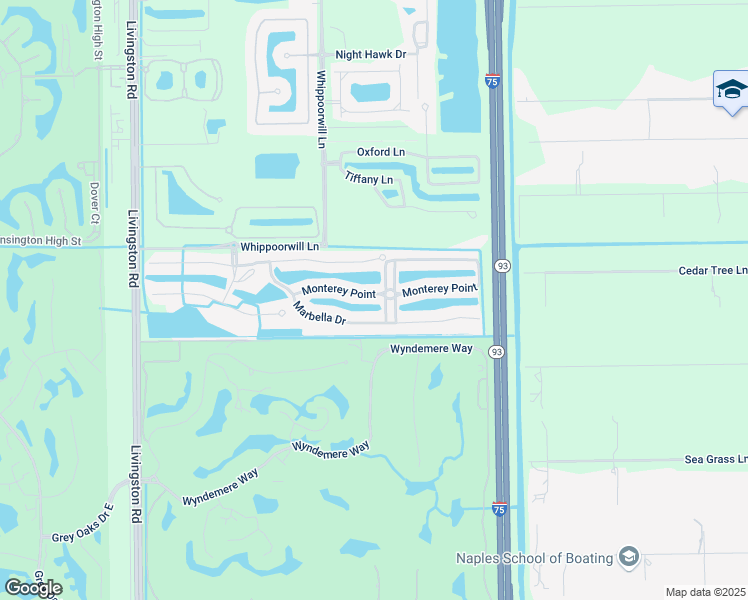 map of restaurants, bars, coffee shops, grocery stores, and more near 6545 Marbella Drive in Naples