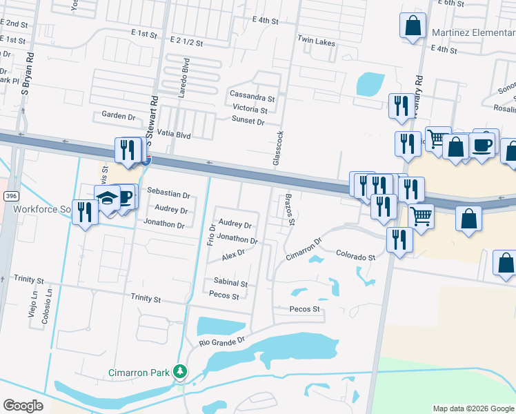 map of restaurants, bars, coffee shops, grocery stores, and more near 1911 Sebastian Drive in Mission