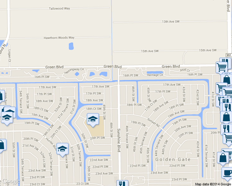 map of restaurants, bars, coffee shops, grocery stores, and more near 1748 48th Street Southwest in Naples