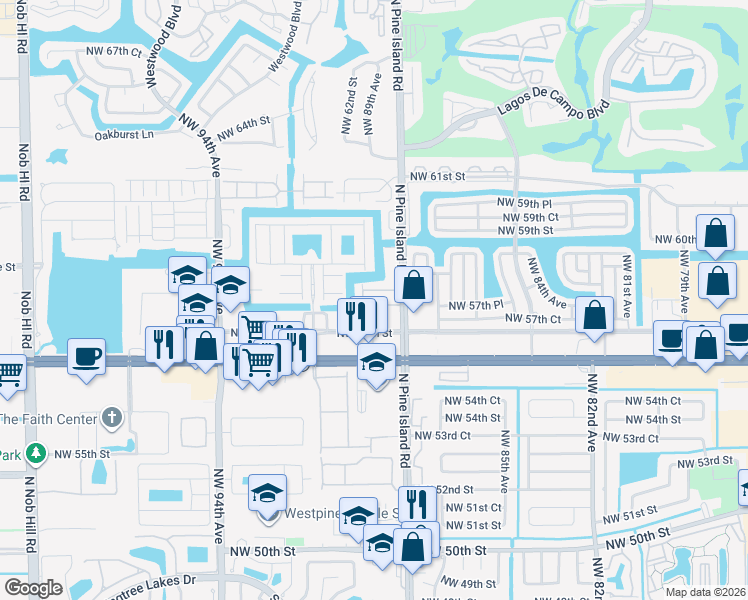 map of restaurants, bars, coffee shops, grocery stores, and more near 8835 South Isles Circle in Tamarac