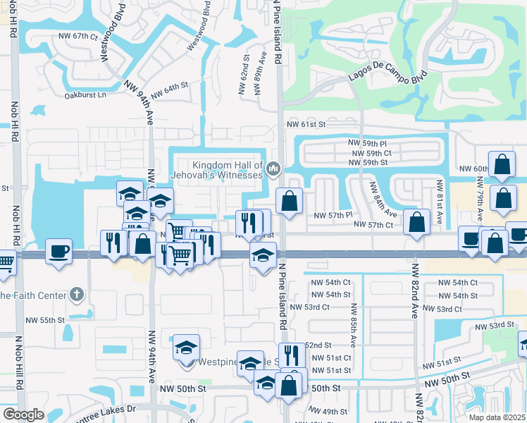 map of restaurants, bars, coffee shops, grocery stores, and more near 8835 South Isles Circle in Tamarac