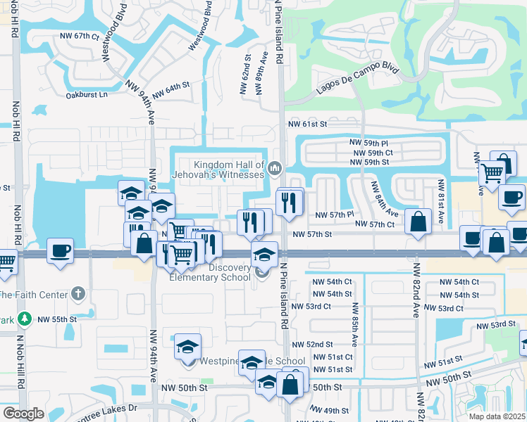 map of restaurants, bars, coffee shops, grocery stores, and more near 8835 South Isles Circle in Tamarac