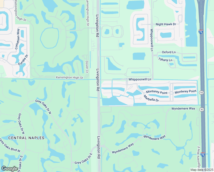 map of restaurants, bars, coffee shops, grocery stores, and more near 6736 Marbella Ln in Naples