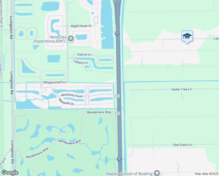 map of restaurants, bars, coffee shops, grocery stores, and more near 6533 Monterey Point in Naples