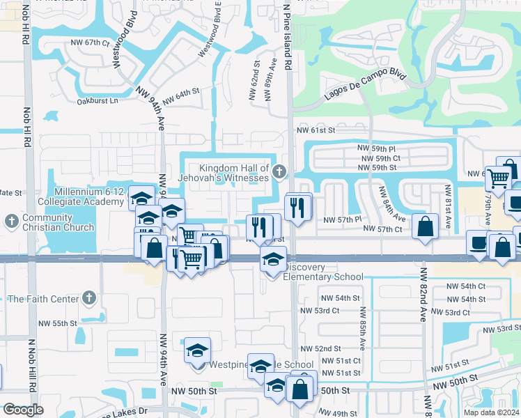 map of restaurants, bars, coffee shops, grocery stores, and more near 8835 South Isles Circle in Tamarac