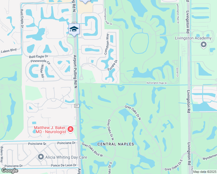 map of restaurants, bars, coffee shops, grocery stores, and more near 2823 Thistle Way in Naples