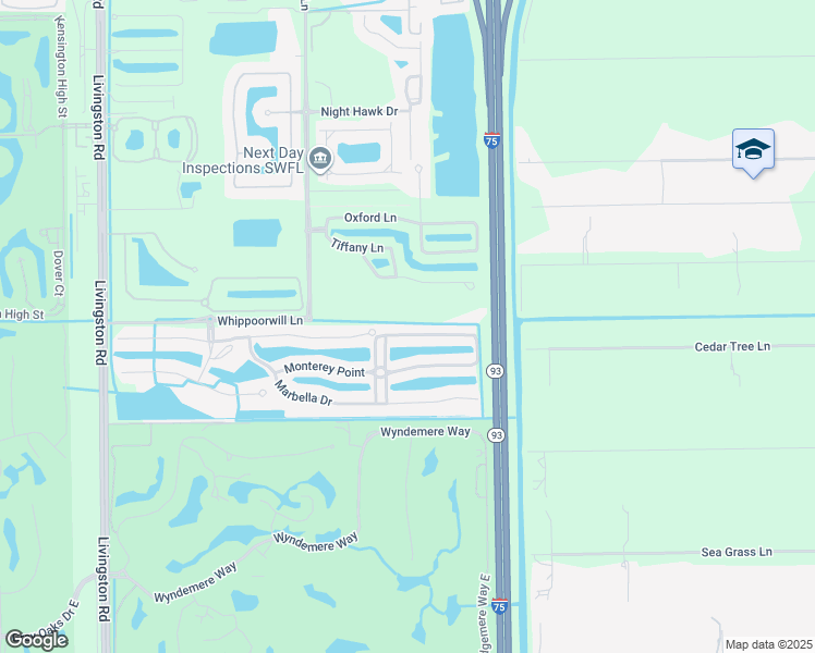 map of restaurants, bars, coffee shops, grocery stores, and more near 6510 Monterey Point in Naples