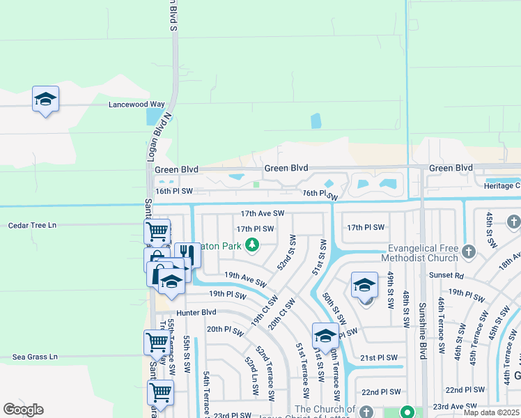 map of restaurants, bars, coffee shops, grocery stores, and more near 5283 17th Avenue Southwest in Naples
