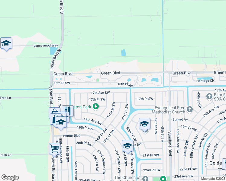 map of restaurants, bars, coffee shops, grocery stores, and more near 5540 16th Place Southwest in Naples