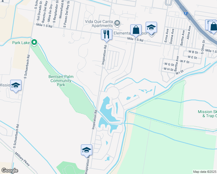 map of restaurants, bars, coffee shops, grocery stores, and more near 6 Circle Drive in Mission