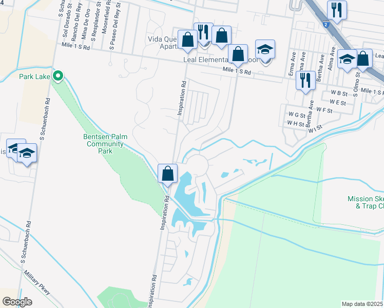 map of restaurants, bars, coffee shops, grocery stores, and more near 6 Circle Drive in Mission