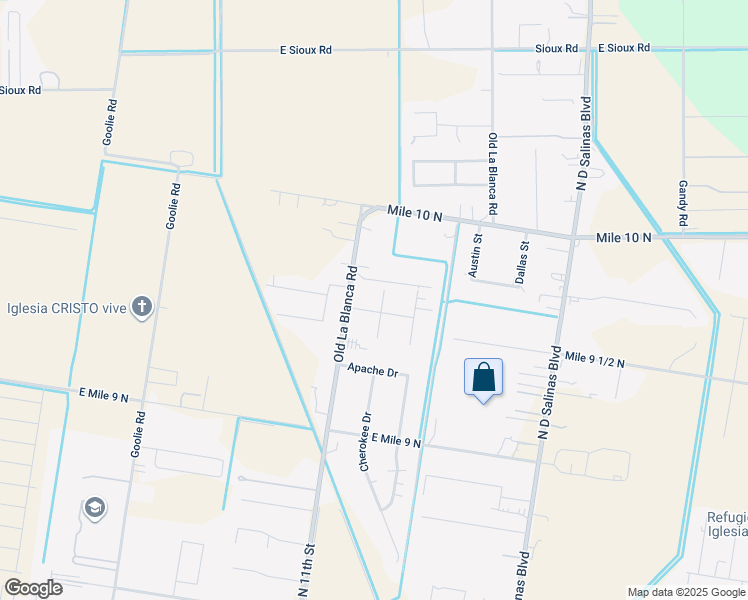 map of restaurants, bars, coffee shops, grocery stores, and more near 4307 Fresno Drive in Donna