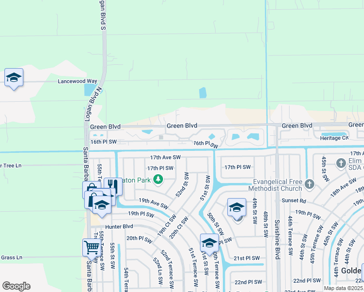 map of restaurants, bars, coffee shops, grocery stores, and more near 5540 16th Place Southwest in Naples