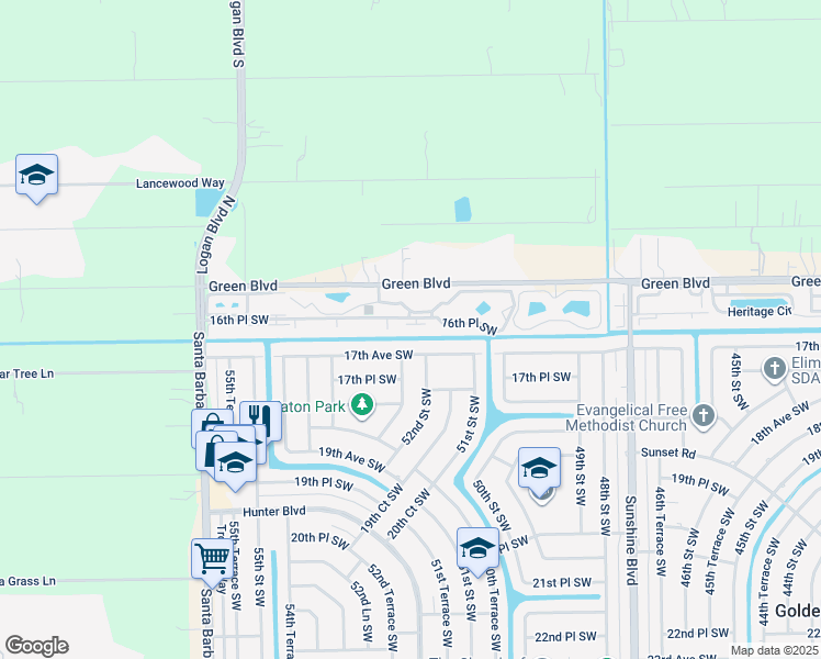 map of restaurants, bars, coffee shops, grocery stores, and more near 5242 16th Place Southwest in Naples