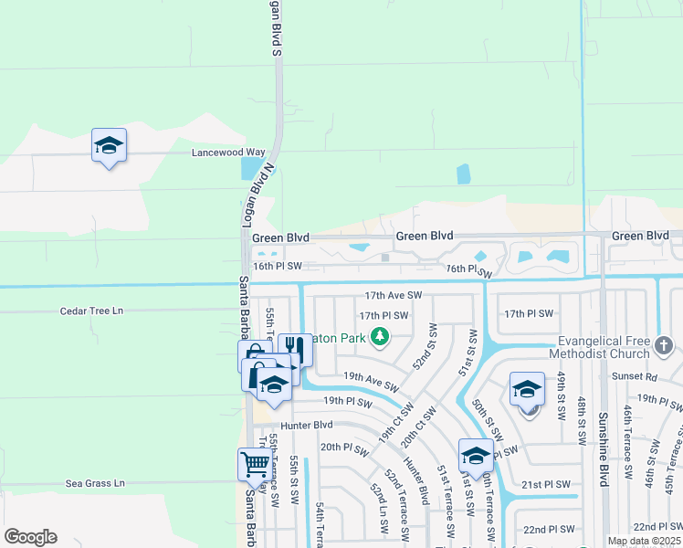 map of restaurants, bars, coffee shops, grocery stores, and more near 5406 16th Place Southwest in Naples