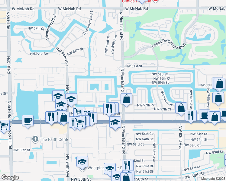 map of restaurants, bars, coffee shops, grocery stores, and more near 5898 Abbey Road in Tamarac
