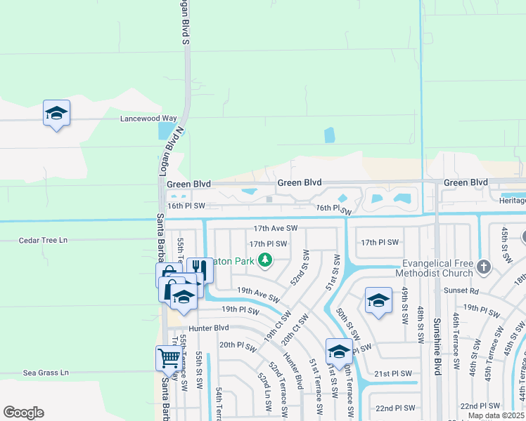 map of restaurants, bars, coffee shops, grocery stores, and more near 5283 17th Avenue Southwest in Naples