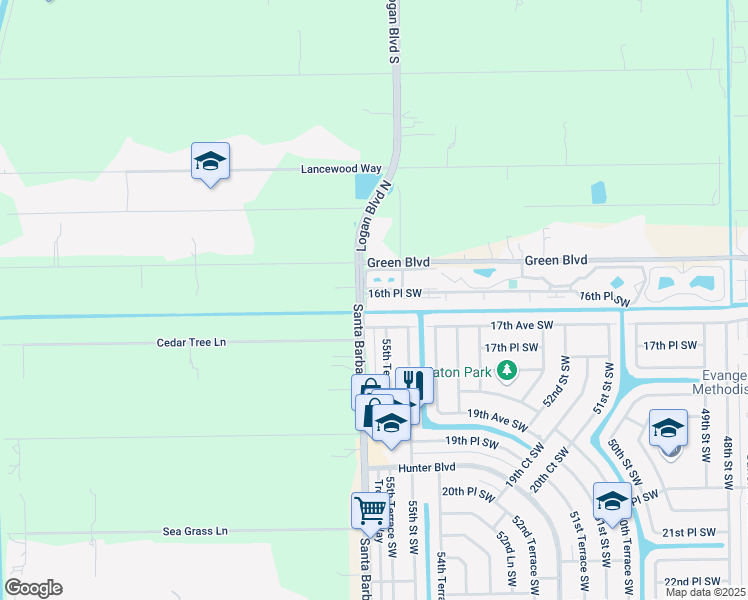 map of restaurants, bars, coffee shops, grocery stores, and more near 5560 16th Place Southwest in Naples