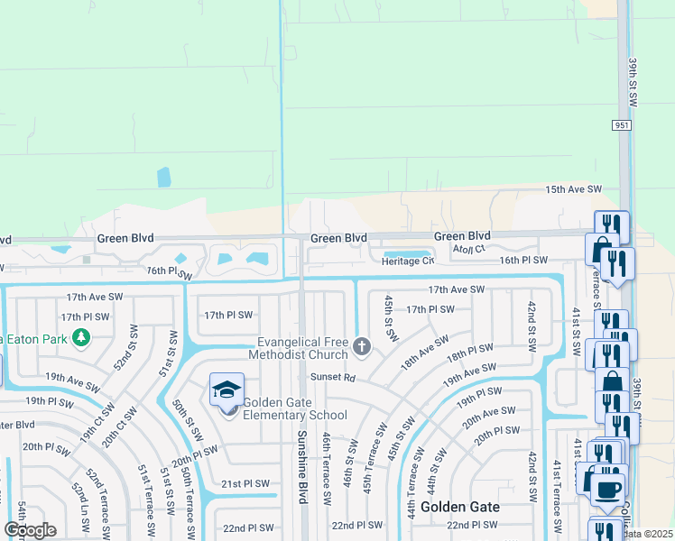 map of restaurants, bars, coffee shops, grocery stores, and more near 4630 16th Place Southwest in Naples