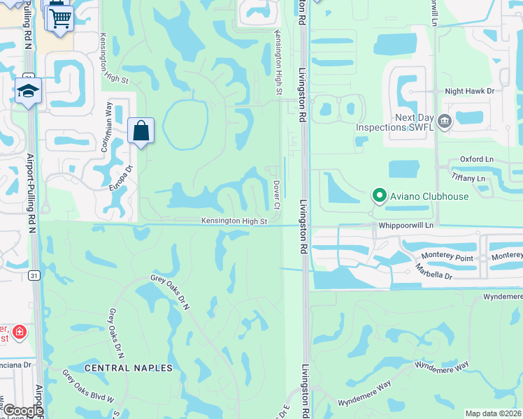 map of restaurants, bars, coffee shops, grocery stores, and more near 4764 Stratford Court in Naples