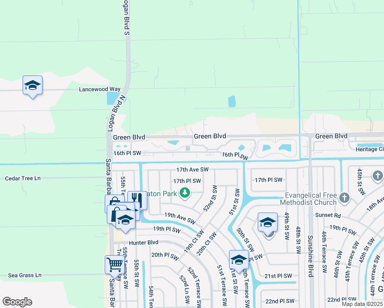 map of restaurants, bars, coffee shops, grocery stores, and more near 5283 17th Avenue Southwest in Naples