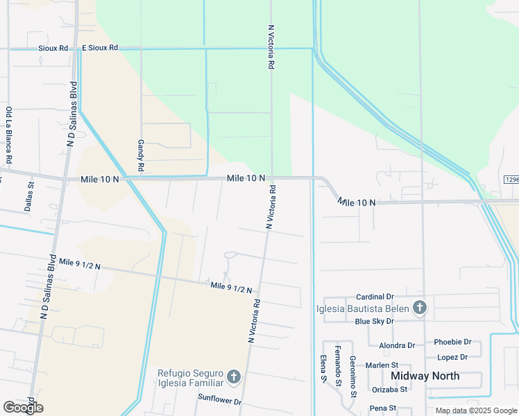 map of restaurants, bars, coffee shops, grocery stores, and more near 4503 North Victoria Road in Donna